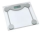 TFA Dostmann Limbo 50.1005.54 Bathroom Scales with Tempered Glass Tread and Accurate Weighing Technology (DMS Sensors), Flat Design, Transparent/Silver