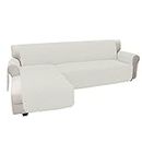 Easy-Going Sofa Slipcover L Shape Sofa Cover Sectional Couch Cover Chaise Lounge Slip Cover Reversible Sofa Cover Furniture Protector Cover for Pets Kids Children Dog Cat (X-Large,Ivory/Ivory)