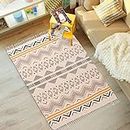 Urban Space Boho Natural Cotton Area Rug/Dhurrie/Floor Carpet, Anti Skid Thick Printed Rugs for Living Room with Tassels- Approx 4x6 ft (CPRUGS_008)