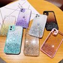 Cover For iPhone 11 12 13 14 Pro Max XR X Shockproof Bling Glitter Silicone Case