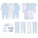 MAMIMAKA Newborn Layette Gift Set 27-Piece Baby Girl Clothes Bodysuits, Pants Essentials and Accessories 0-6Months, Baby Clothings Set 27-piece 10, 3-6 Months