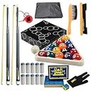 JBB Billiard Balls, Cues & Accessories Set for Pool Tables, Includes Balls, Sticks & All Pool Accessories
