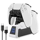 JIZZU PS5 Controller Charger, PS5 Charging Station for Playstation 5 DualSense Controller, PS5 controller Charging Dock for Sony PS5 Remote Fast Charging Type C