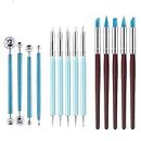 Silicone Clay Sculpting Tool,14 PCS Modeling Dotting Tool& Pottery Craft,Clay Tools Sculpting, Dotting Tools,Polymer Clay Tools Sculpting Tools for Pottery Modeling Sculpture Nail Art Blue
