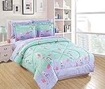 Elegant Home Multicolor Mermaid Sea Life Design 7 Piece Comforter Bedding Set for Girls/Kids Bed in a Bag with Sheet Set # Mermaid (Full)