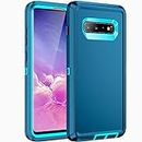 RegSun for Galaxy S10 Case,Shockproof 3-Layer Full Body Protection [Without Screen Protector] Rugged Heavy Duty High Impact Hard Cover Case for Samsung Galaxy S10,Turquoise