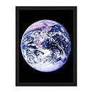 Space NASA Earth Apollo 17 Blue Marble Photograph Artwork Framed Wall Art Print 18X24 Inch