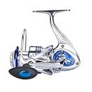 Diwa Spinning Fishing Reels for Saltwater Freshwater 3000 4000 5000 6000 7000 Spools Ultra Smooth Ultralight Powerful Trout Bass Carp Gear Stainless Ball Bearings Metal Body Ice Fishing Reels(4000)