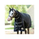 SmartPak Ultimate Pony Combo Neck Turnout Blanket - 63 - Medium (220g) - Black w/ Grey Trim & Royal Piping - Smartpak