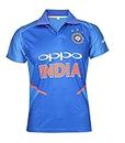 KD Cricket India Jersey Half Sleeve Cricket Supporter T-Shirt New Oppo Team Uniform Polyster Fit Material 2019-20 Kids to Adults(H/S Plain,34)