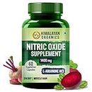 Himalayan Organics Nitric Oxide 1400mg With L-Arginine HCI Caffeine Supplement | Good For Muscle Growth, Stamina, Recovery, Immune Booster & Energy- 60 Veg Capsules