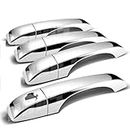 A-PADS Compatible with(Just Overlay Stick on, NOT for SNAP in Replacement) Chrome Door Handle Cover for 05-06 07 08 09 2010 Chrysler 300+C/Sebring 07-11 /Town & Country 08-16- W/O P Key