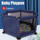 130CM Baby Playpen Child Play Mat Interactive Safety Gate Slide Fence Game Set