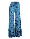 Made By Johnny WB1060 Womens Chic Tie Dye Palazzo Pants XL Teal