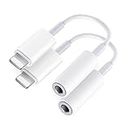 iPhone Headphone Jack Adapter [Apple MFi Certified] 2 Pack Lightning to 3.5mm Headphone Jack Adapter Audio Aux Adapter Dongle Earphone Converter Compatible with iPhone 14/13/12/11/XS Max/X/XR/8/7/6