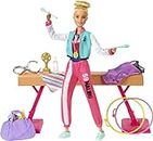 Barbie Gymnastics Playset with Doll, Balance Beam, 15+ Accessories,Multicolor 11.42 in*2.76 in*15.0 in