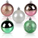 30ps Christmas Ball Ornaments Glitter Shatterproof XMAS Tree Ball Decorations