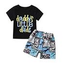 Infant Baby Boys Clothes Summer Toddle Letter Print T-Shirt Camouflage Shorts 2Pcs Outfits Set Black 6-9 Months