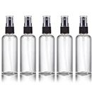 Clenom Multipurpose Refillable Fine Black Mist Spray Empty Transparent Bottle, 100ml (Pack of 5) for Beauty & Personal Care, Face Moisturizing, Hair Moisturizing, Plants, Electronic Gadgets, Cleaning