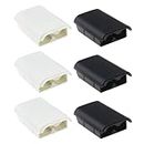 Be In Your Mind 6pcs Battery Pack Cover Shell Compatible with Xbox 360 Wireless Controller 5.6 * 3.5cm Replacement Battery Cover Case Black and White