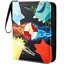 Jravkfi Card Binder with 50 Removable Sleeves-Can Hold 400 Cards,3-Ring Zipper Sports Book is Gifts for Boys and Girls-Black