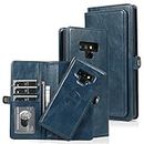 Cavor for Samsung Note 9 Wallet Case,for Samsung Galaxy Note9 Case,2 in 1 Magnetic Detachable Case Leather Flip Cover with Stand Feature & Card Slots & Wristlet Strap (6.4")-Navy Blue