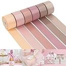 HUIHUANG Dusty Rose Wedding Ribbon Double-Faced Satin Ribbon Assortment 1" Wide Rose Pink Silk Ribbons for Gift Wrap Wedding Bridal Baby Shower Decor Flower Bouquet Crafts- 6 Colors X 5 Yards Each