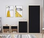 AFN Home Delvito 4 Piece Bedroom Furniture Set - Includes Wardrobe, 5 Drawer Chest, Bedside Cabinet (Black on Oak)