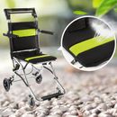 Portable Folding Transport Chair Light Wheelchair Aluminum Patient Bearing 75KG