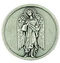 Archangel Saint St Raphael Silver Tone Pocket Token With Prayer Back