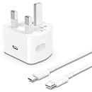 iPhone Fast Charger, AICCOLO 25W USB C Plug With 2M Cable for iPhone 14/14 Plus/14 Pro/14 Pro Max/13 12 11 X XR XS SE 2020 8 7 6 6S Mini Pad, UK Type C PD Power Adapter USBC Wall Charging and 6FT Cord