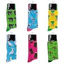 Sock Exchange 6 Pairs Cotton Socks Unisex, Colorful Funny Adults Crew Socks Fun Cozy Cute Causal Socks for Women Men Gifts, Women's Novelty Socks (Color-2)