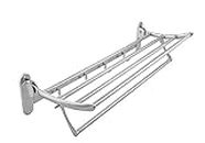 PINDIA Stainless Steel Folding Towel Rack with Hook Foldable Towel Bar Wall Mounted Towel Rack Hanging Towel Hanger (60CMS/2 Ft)