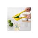 Generic Exprimidor de limón 2 en 1 de metal para cocina - Exprimidor manual de extracción máxima resistente manual fácil de limpiar - fácil de usar - Amarillo/Verde…