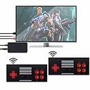 Amazm Tv Video Game Set for Tv Gaming 2 Player Wireless Extreme Mini Game Box for Kids 8 Bit LCD Plug Video Game with Classic Inbuilt Game Like Super Mario Bros, Contra, Double Dragon 2, F1 Race