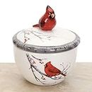 Bits and Pieces - Ceramic Cardinal Trinket Box - Keepsake and Jewelry Box - Home Décor