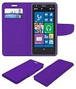 ACM Mobile Leather Flip Flap Wallet Case Compatible with Nokia Lumia 1020 Mobile Cover Purple