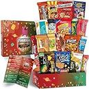 Maxi International Snack Box | Premium Exotic Foreign Snacks | Unique Snack Food Gifts Included | Celebration Theme | Candies from Around the World | 21 Full-Size + 1 Bonus Snacks
