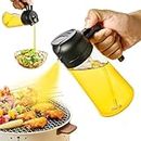 Kettlekane 500ml 2 in 1 Olive Oil Sprayer and Oil Dispenser Bottle for Kitchen, Glass Oil Bottle with Premium Nozzle, Oil Sprayer for Air Fryer, Salad,BBQ,Roasting (Multi Color) (Pack of 1)