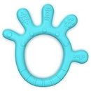 Cherilo Palm Shape Finger Teether for 3 to 12 Months Baby, Teething Toy Pacifier with Chewable, Raised & Textured Surface for Soothing Sore Gums, Easy Grip, BPA Free, Sea Blue Colour (Pack of 1)