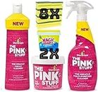 4er Reinigungsset - Pink Stuff Cleaning Reinigungspaste 850gr - Cremereiniger Mehrzweck 500ml - Mehrzweck-Reinigungsspray 750gr- Inklusive 8x Reinigungsschwamm