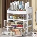 Makeup Organizer with 3 Drawers, Cosmetic Display Cases, Makeup Storage Box (3 Drawers) (white)
