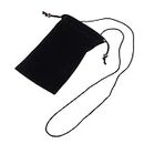 DFV mobile - Case Cover Soft Cloth Flannel Carry Bag with Chain and Loop Closure for Nokia Lumia 1020 - Black