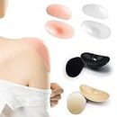 4 Pairs Silicone Shoulder Pads Invisible Anti-Slip Shoulder Push-up Pads Shoulder Enhancer Sticky Pad for Daily Use for Women's Clothing (Clear, Black, Pink, Skin Color)