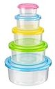 Homeshopa Food Storage Container, Set Of 5 Round Reusable Plastic Food Containers with Lids, Airtight Stackable Leak Proof Kitchen Pantry Containers, Microwave Freezer Dishwasher Safe Boxes