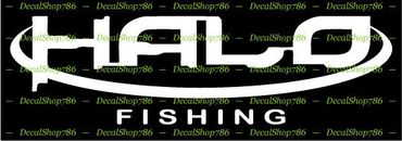 Cañas de pescar HALO - Deportes al aire libre - Calcomanías Peel N' Stick troqueladas de vinilo para automóviles / SUV