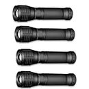 Decaker Military Grade Tactical LED 3000 Lumens 3 Mode Zoomable Waterproof Flashlight Torch,4-Pack
