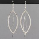 Retired Silpada Hammered Sterling Silver Double Marquise Dangle Earrings W2423