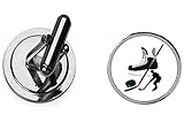 fht32 Ice Hockey on Dome Silver Cufflinks perfect for a Groom dad Wedding Jewellery gift