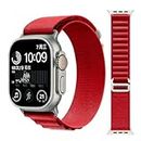 KACA Rugged Loop Nylon Sport Bands with Hook Braided Stap for iWatch Series SE 8 7 6 5 4 3 2 1 Compatible with Apple Watch Band 38mm 40mm 41mm (Red)